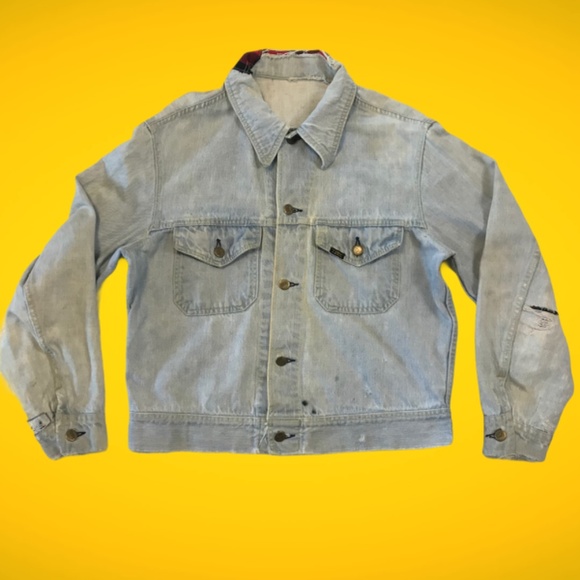 Vintage Jean Jacket Tattoo Customized Sailor Jerry 90s Lee Women Distressed Punk - Picture 2 of 16